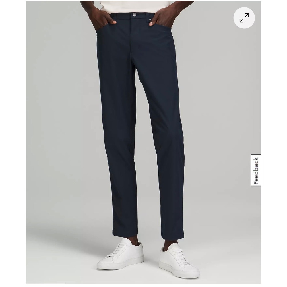 Lululemon ABC Pant Slim Fit 30 Warpstreme Navy Blue Mens 5 Pocket Trousers 30x31